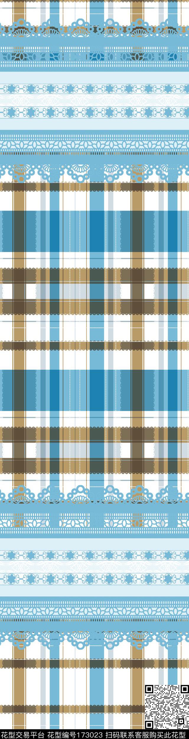 几何格子条纹传统印花华亿平台下载（图片编号: 173023） - 瓦栏（Walan）