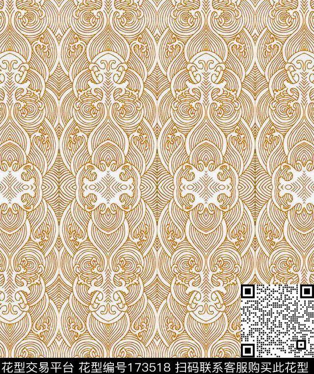 中国风传统花纹云纹数码印花华亿平台下载（图片编号: 173518） - 瓦栏（Walan）