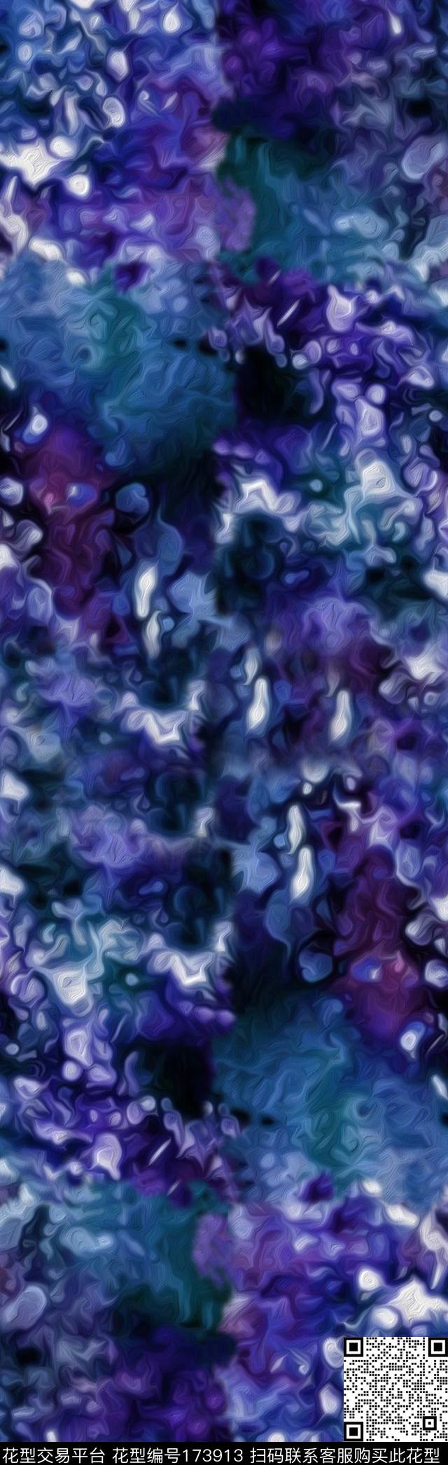 抽象水纹模糊数码印花华亿平台下载（图片编号: 173913） - 瓦栏（Walan）