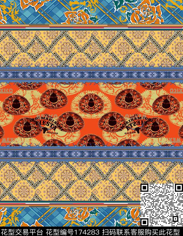 传统印花华亿平台下载（图片编号: 174283） - 瓦栏（Walan）