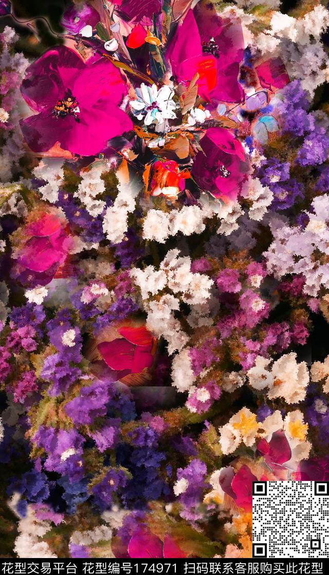 花卉数码印花华亿平台下载（图片编号: 174971） - 瓦栏（Walan）
