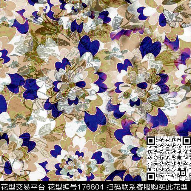花卉数码印花华亿平台下载（图片编号: 176804） - 瓦栏（Walan）