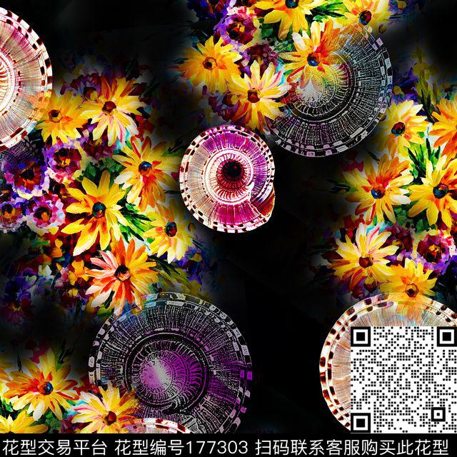 水彩手绘花卉海洋贝壳数码印花华亿平台下载（图片编号: 177303） - 瓦栏（Walan）