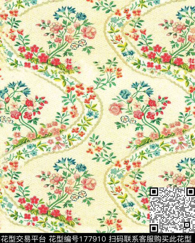 小碎花花黄色数码印花华亿平台下载（图片编号: 177910） - 瓦栏（Walan）