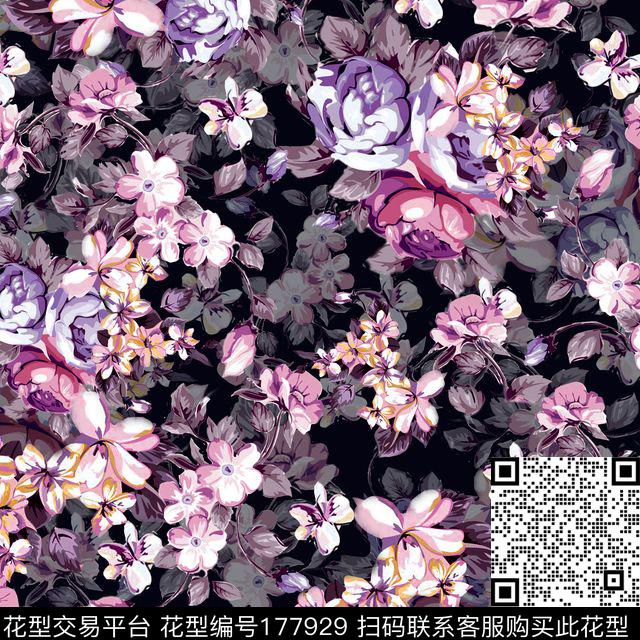 花朵数码印花华亿平台下载（图片编号: 177929） - 瓦栏（Walan）