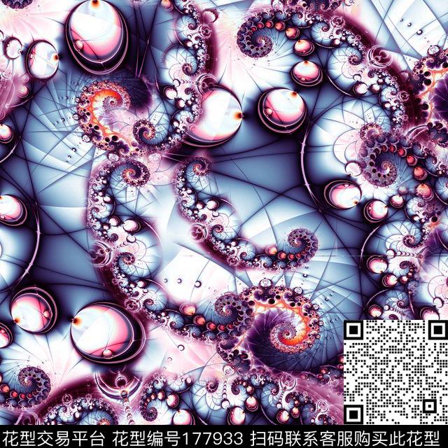 分形图案迷幻抽象数码印花华亿平台下载（图片编号: 177933） - 瓦栏（Walan）