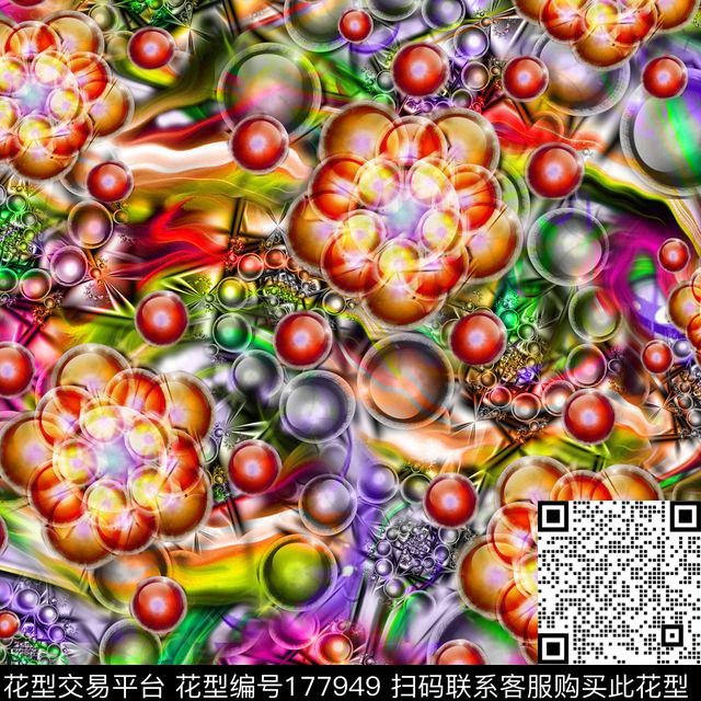 珠宝绚丽圆形数码印花华亿平台下载（图片编号: 177949） - 瓦栏（Walan）