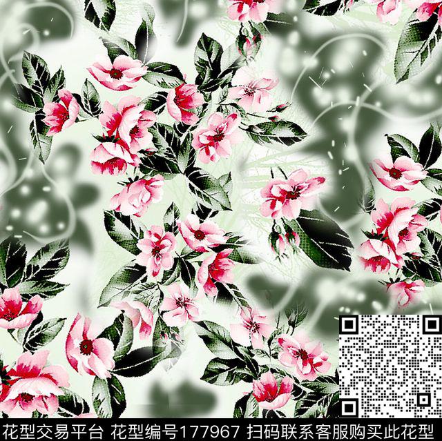花卉韩式数码印花华亿平台下载（图片编号: 177967） - 瓦栏（Walan）