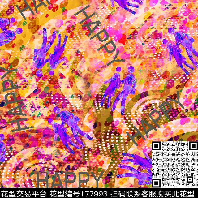 抽象拼贴人物数码印花华亿平台下载（图片编号: 177993） - 瓦栏（Walan）