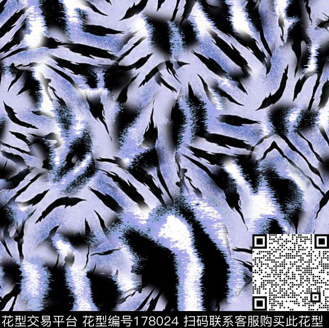 水彩手绘动物纹斑马纹数码印花华亿平台下载（图片编号: 178024） - 瓦栏（Walan）