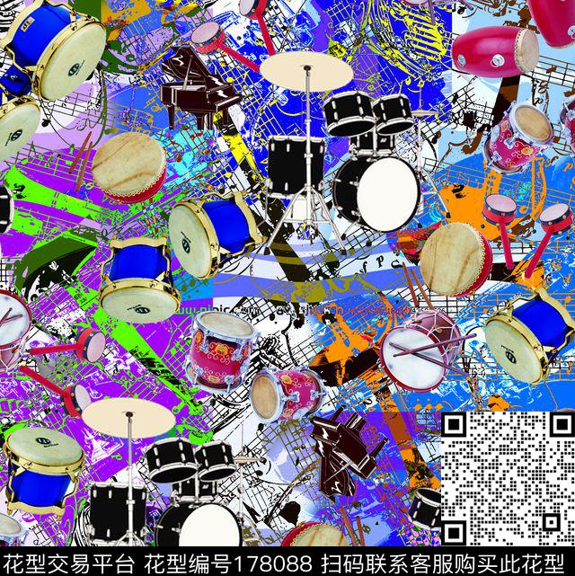 乐器数码印花华亿平台下载（图片编号: 178088） - 瓦栏（Walan）