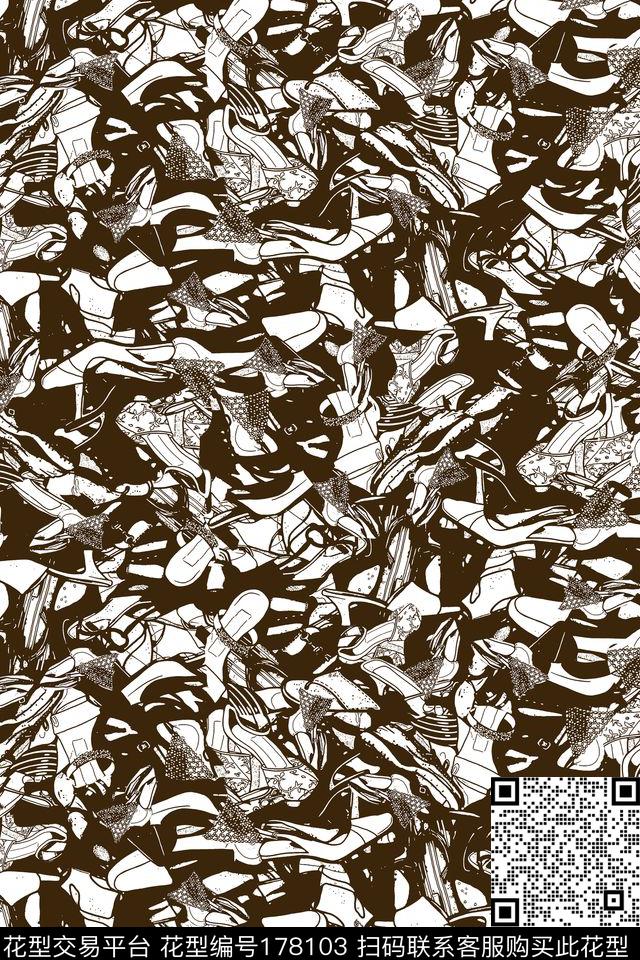 插画手绘衣服数码印花华亿平台下载（图片编号: 178103） - 瓦栏（Walan）