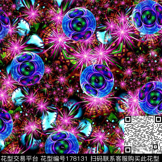 绚丽万花筒效果未来科技感数码印花华亿平台下载（图片编号: 178131） - 瓦栏（Walan）