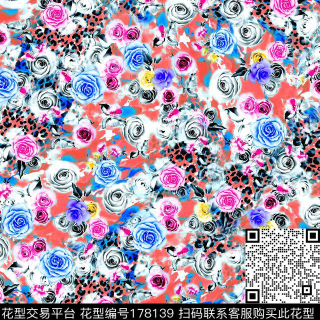 小碎花黑白花朵照片花卉数码印花华亿平台下载（图片编号: 178139） - 瓦栏（Walan）