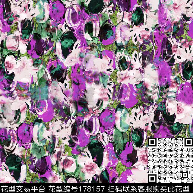 抽象肌理紫色数码印花华亿平台下载（图片编号: 178157） - 瓦栏（Walan）