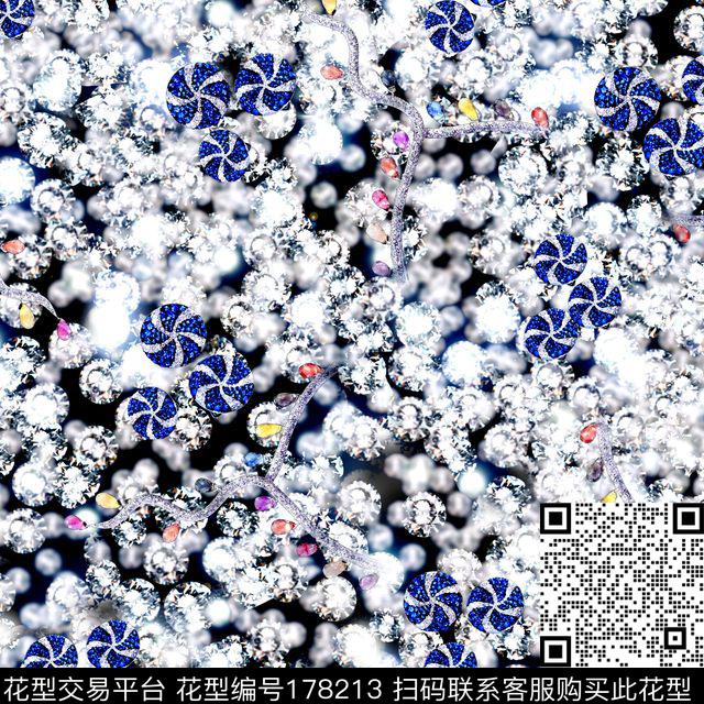 服装珠宝四方连续数码印花华亿平台下载（图片编号: 178213） - 瓦栏（Walan）
