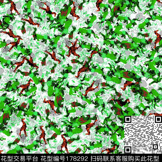 肌理变形迷彩风格化数码印花华亿平台下载（图片编号: 178292） - 瓦栏（Walan）