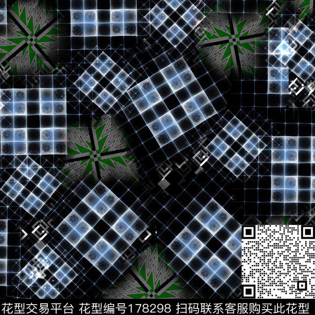 格子菱形花纹动感数码印花华亿平台下载（图片编号: 178298） - 瓦栏（Walan）