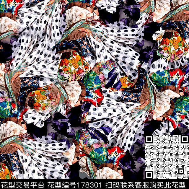 水彩点点大牌数码印花华亿平台下载（图片编号: 178301） - 瓦栏（Walan）