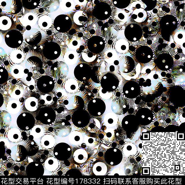 几何圆点圆圈数码印花华亿平台下载（图片编号: 178332） - 瓦栏（Walan）