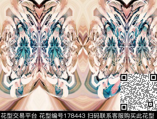 抽象肌理数码印花华亿平台下载（图片编号: 178443） - 瓦栏（Walan）