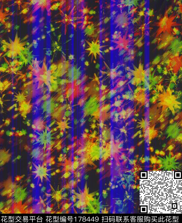 抽象花卉数码印花华亿平台下载（图片编号: 178449） - 瓦栏（Walan）