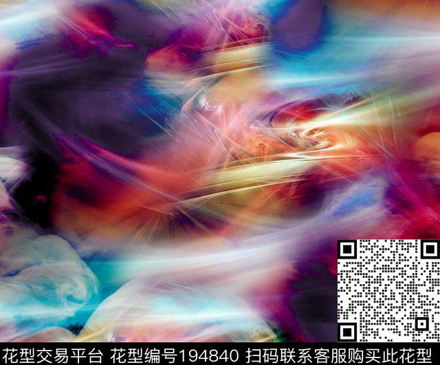 抽象绚丽朦胧数码印花华亿平台下载（图片编号: 194840） - 瓦栏（Walan）