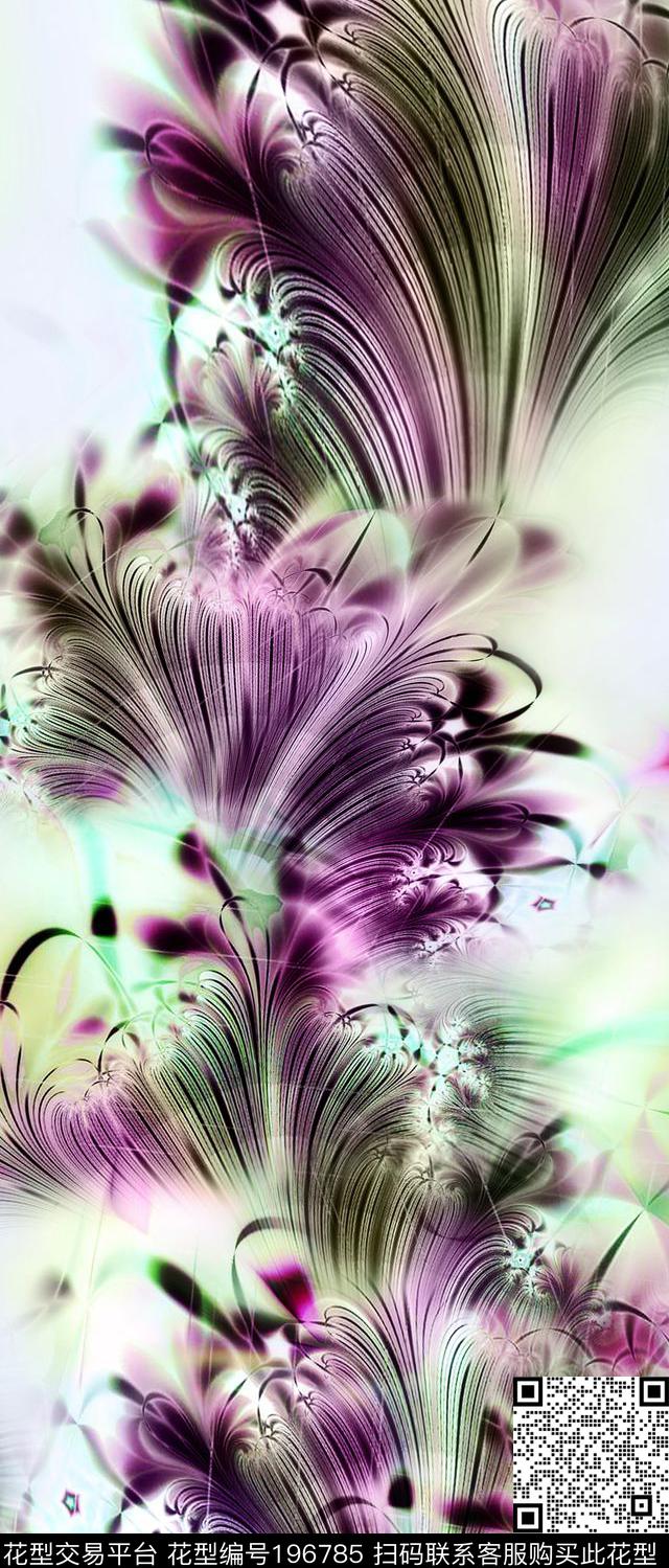 迷幻电脑花卉数码印花华亿平台下载（图片编号: 196785） - 瓦栏（Walan）