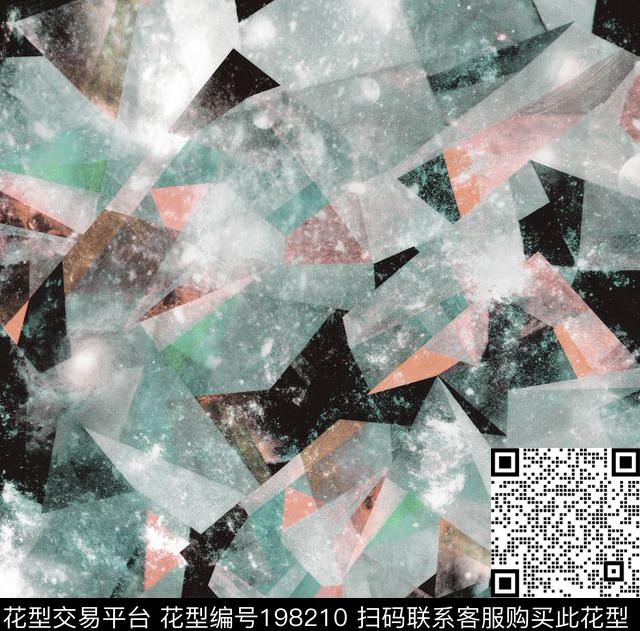 抽象肌理色块数码印花华亿平台下载（图片编号: 198210） - 瓦栏（Walan）