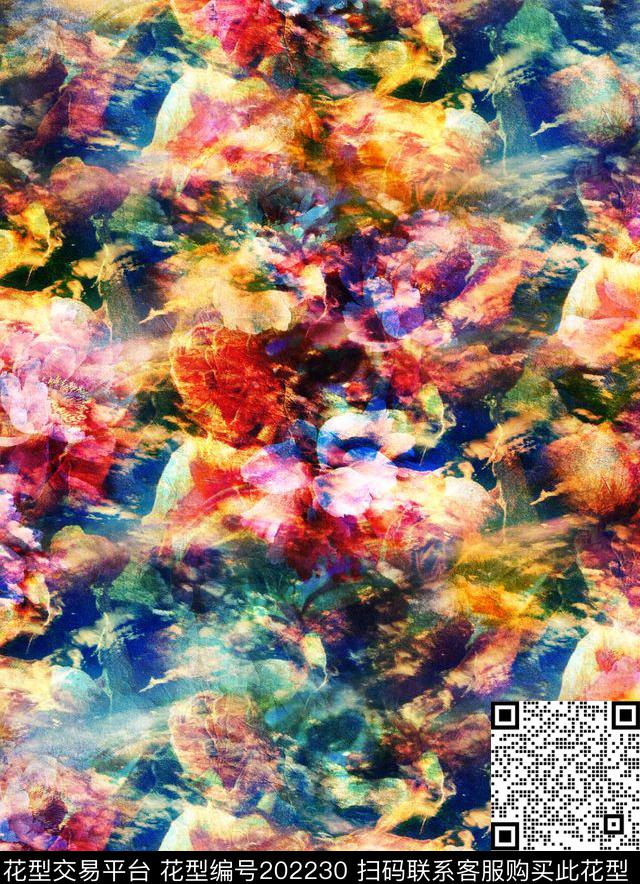 抽象肌理数码印花华亿平台下载（图片编号: 202230） - 瓦栏（Walan）