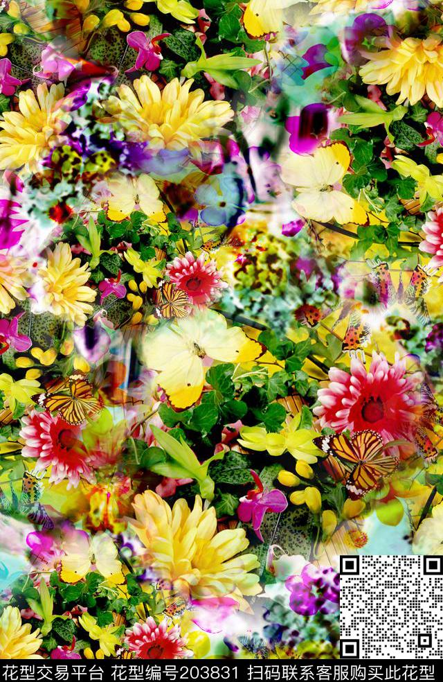 花卉照片写实数码印花华亿平台下载（图片编号: 203831） - 瓦栏（Walan）