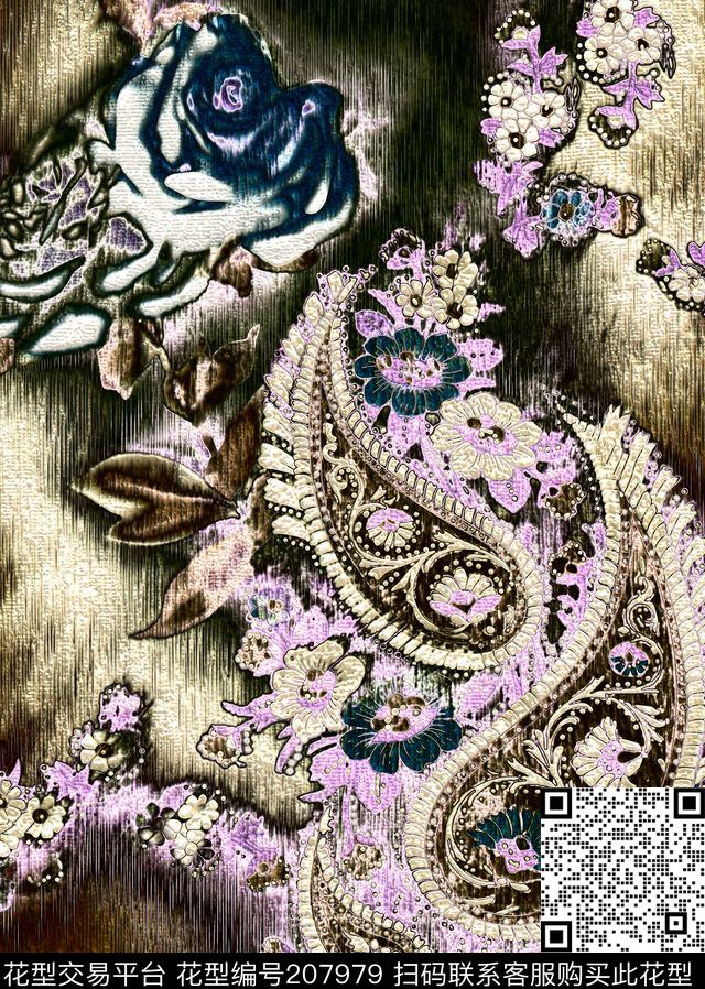 火腿纹刺绣肌理数码印花华亿平台下载（图片编号: 207979） - 瓦栏（Walan）