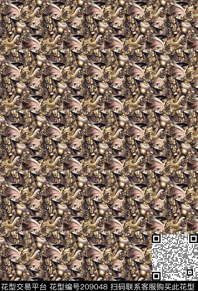 水彩手绘密集抽象数码印花华亿平台下载（图片编号: 209048） - 瓦栏（Walan）