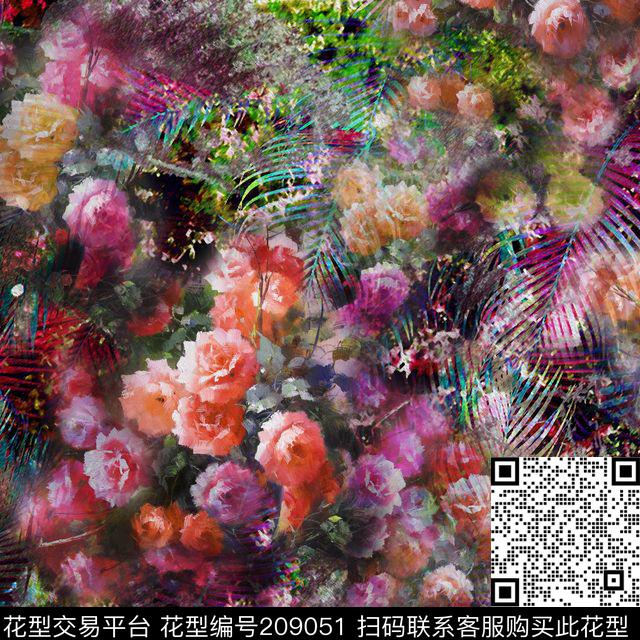 组合漫山遍野梦幻数码印花华亿平台下载（图片编号: 209051） - 瓦栏（Walan）