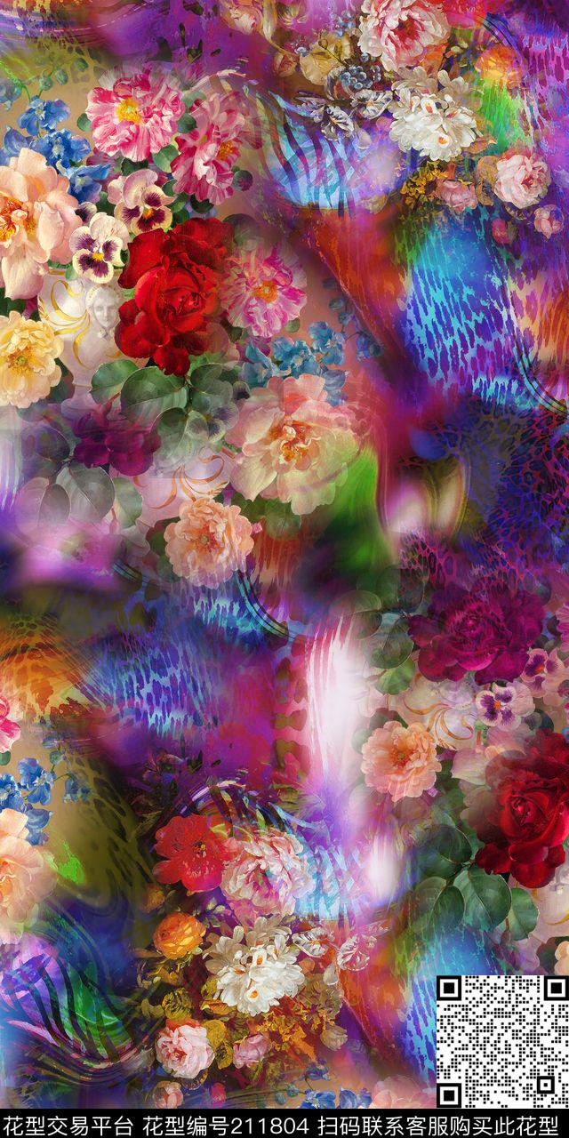 油画花卉静物临摹绚丽数码印花华亿平台下载（图片编号: 211804） - 瓦栏（Walan）
