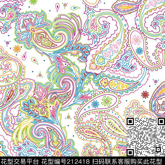 R-腰果花佩兹利/Pezli数码印花华亿平台下载（图片编号: 212418） - 瓦栏（Walan）