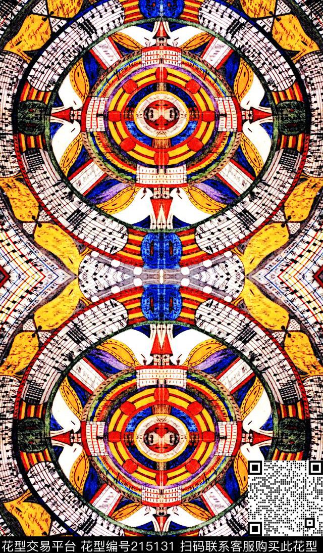 插画圆圈S-艺术花卉/Art数码印花华亿平台下载（图片编号: 215131） - 瓦栏（Walan）
