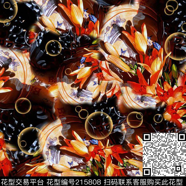 花泡泡鱼数码印花华亿平台下载（图片编号: 215808） - 瓦栏（Walan）
