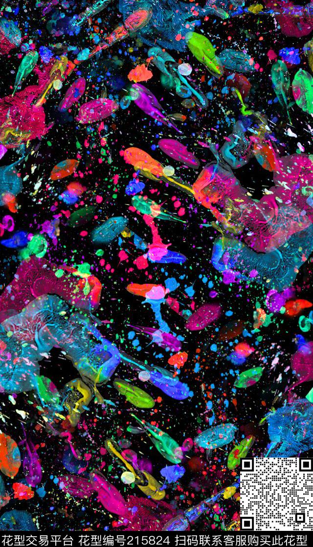 抽象肌理神秘数码印花华亿平台下载（图片编号: 215824） - 瓦栏（Walan）