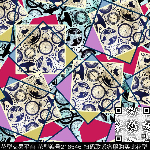 三角形原型正方形数码印花华亿平台下载（图片编号: 216546） - 瓦栏（Walan）