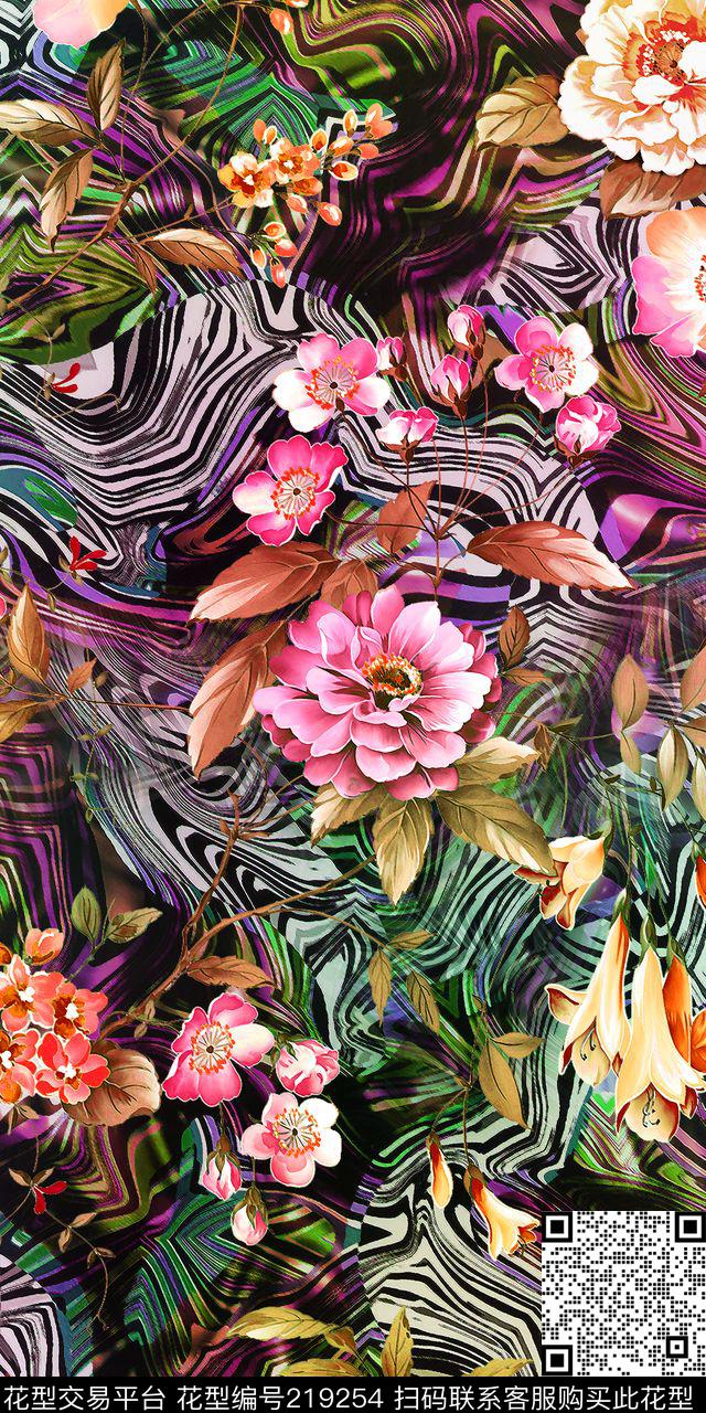 花卉肌理南美数码印花华亿平台下载（图片编号: 219254） - 瓦栏（Walan）