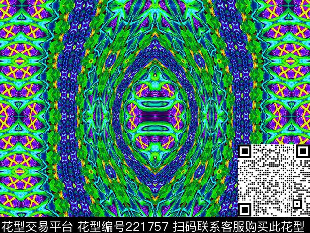 抽象网状几何数码印花华亿平台下载（图片编号: 221757） - 瓦栏（Walan）