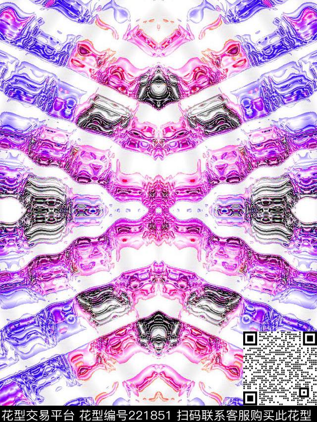 抽象科技感镜像数码印花华亿平台下载（图片编号: 221851） - 瓦栏（Walan）