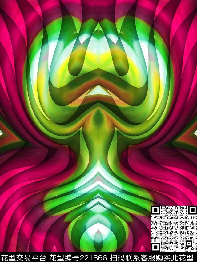 迷幻抽象未来数码印花华亿平台下载（图片编号: 221866） - 瓦栏（Walan）