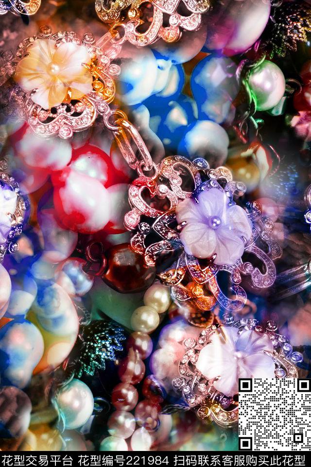 珠宝组合光影数码印花华亿平台下载（图片编号: 221984） - 瓦栏（Walan）