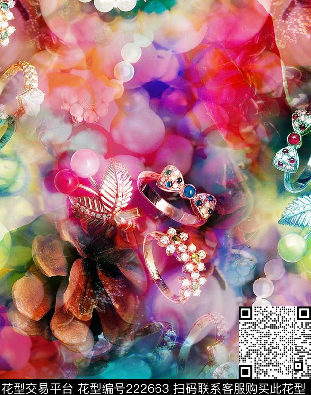 朦胧背景珠宝戒指数码印花华亿平台下载（图片编号: 222663） - 瓦栏（Walan）