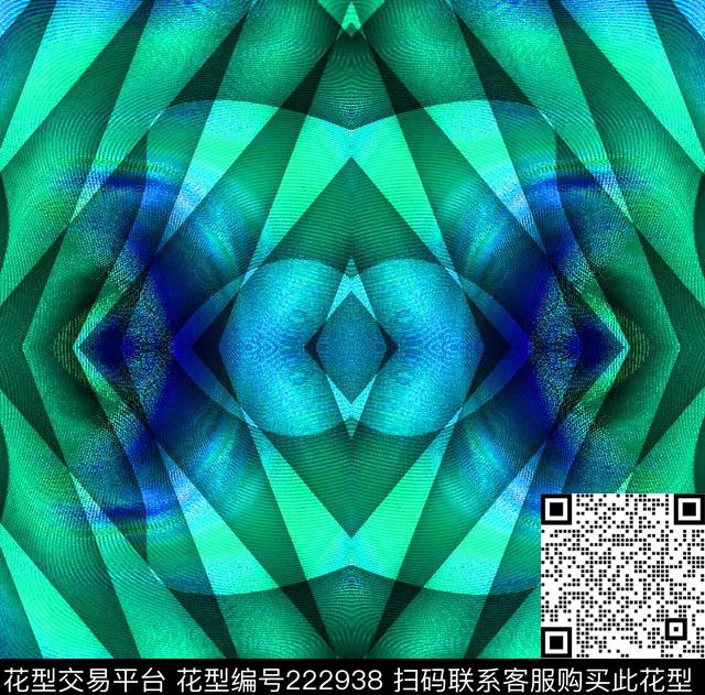 玄幻变形几何数码印花华亿平台下载（图片编号: 222938） - 瓦栏（Walan）