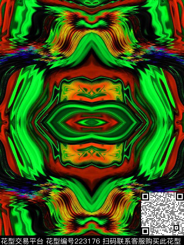 抽象民族女装数码印花华亿平台下载（图片编号: 223176） - 瓦栏（Walan）