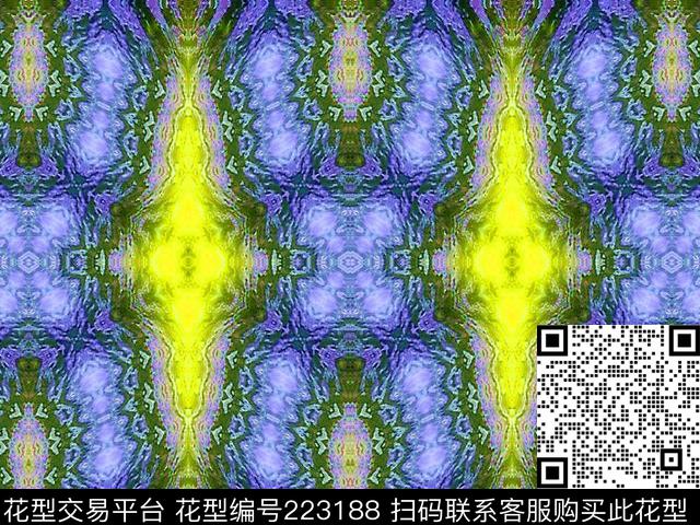 黄色亮黄蓝色数码印花华亿平台下载（图片编号: 223188） - 瓦栏（Walan）