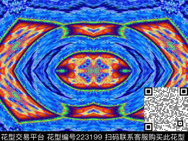 抽象幻影迷幻数码印花华亿平台下载（图片编号: 223199） - 瓦栏（Walan）